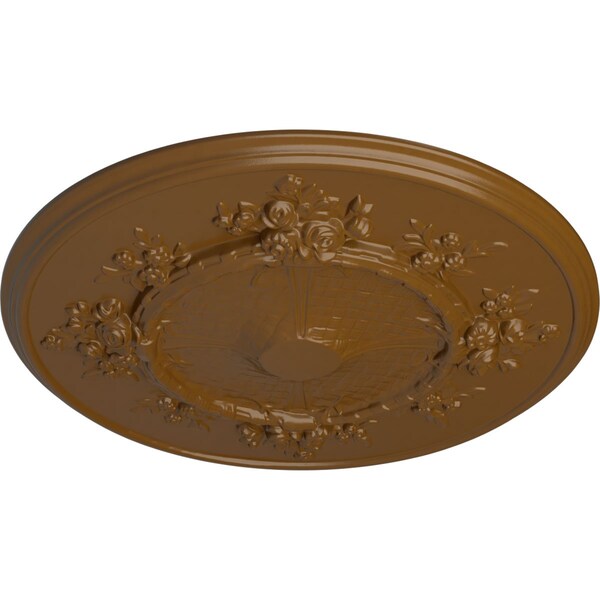 Flower Ceiling Medallion (Fits Canopies Up To 3 7/8), Hand-Painted Smokey Topaz, 27OD X 1 1/8P